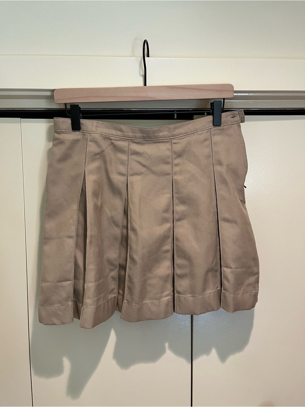 Lands' End Pleated Skirt in Tan
